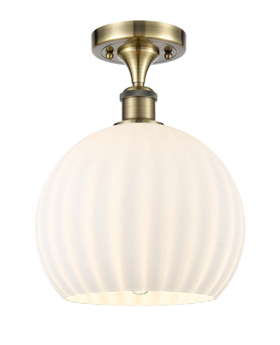 Innovations 516-1C-AB-G1217-10WV LED Semi-Flush Mount, Antique Brass