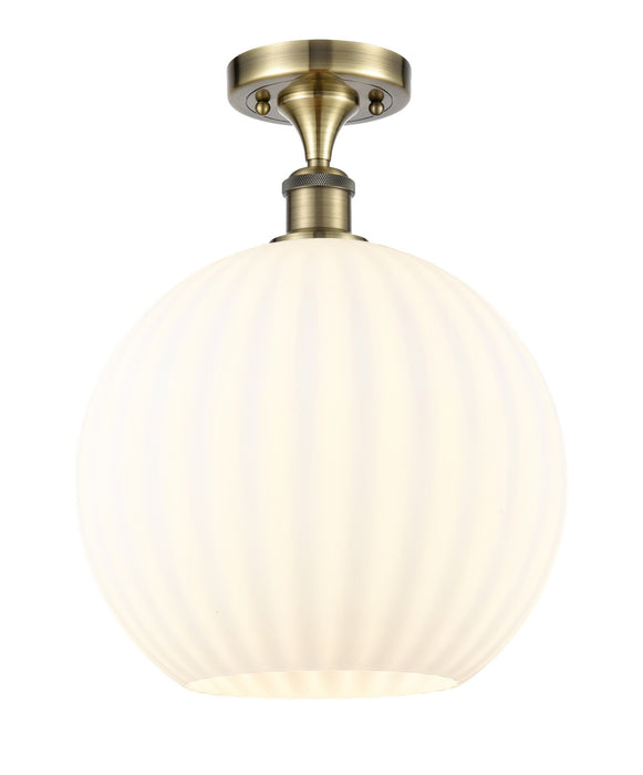 Innovations 516-1C-AB-G1217-12WV LED Semi-Flush Mount, Antique Brass