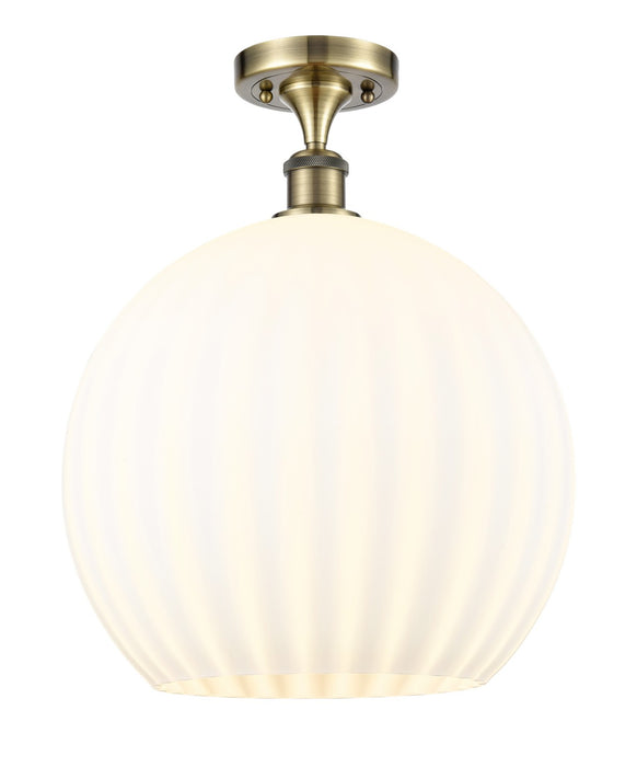 Innovations 516-1C-AB-G1217-14WV LED Semi-Flush Mount, Antique Brass