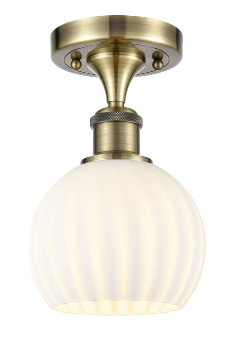 Innovations 516-1C-AB-G1217-6WV LED Semi-Flush Mount, Antique Brass