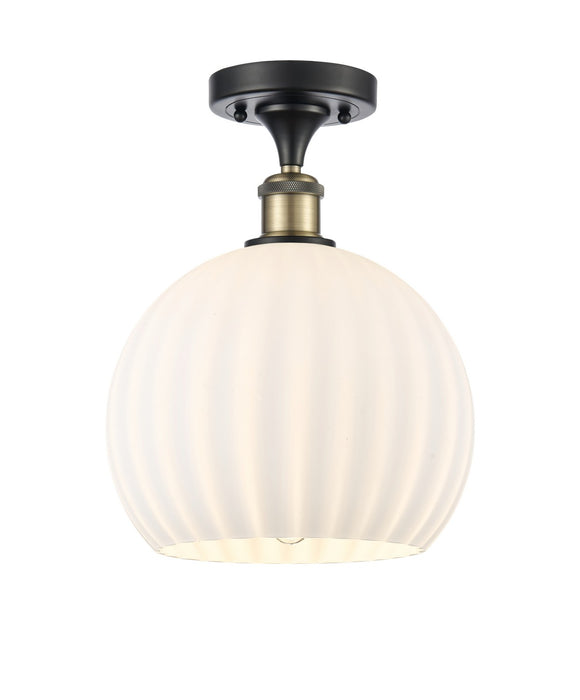 Innovations 516-1C-BAB-G1217-10WV LED Semi-Flush Mount, Black Antique Brass