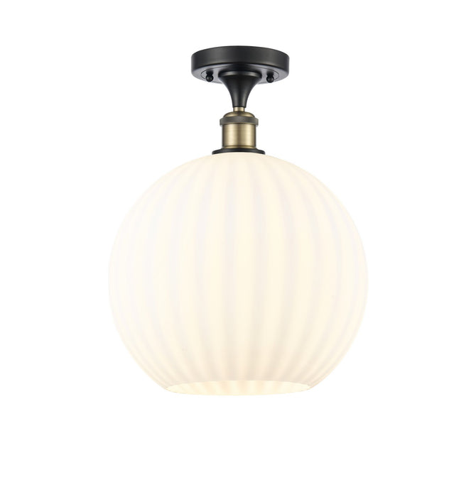 Innovations 516-1C-BAB-G1217-12WV LED Semi-Flush Mount, Black Antique Brass