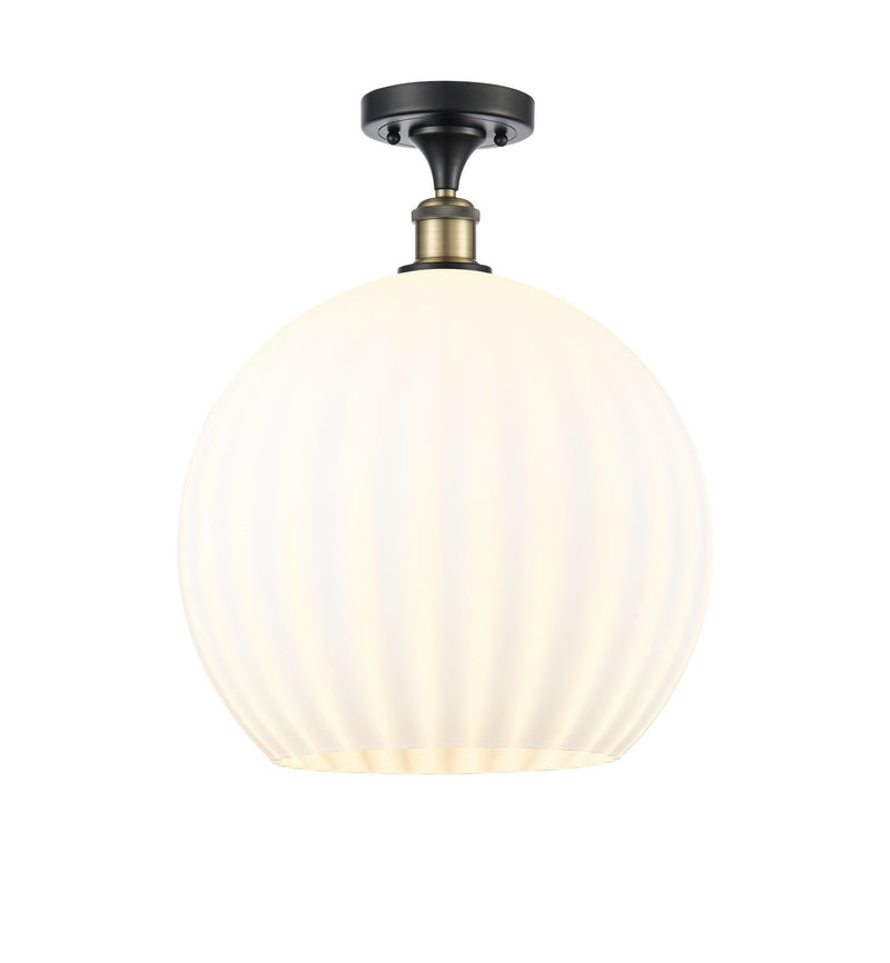 Innovations 516-1C-BAB-G1217-14WV LED Semi-Flush Mount, Black Antique Brass