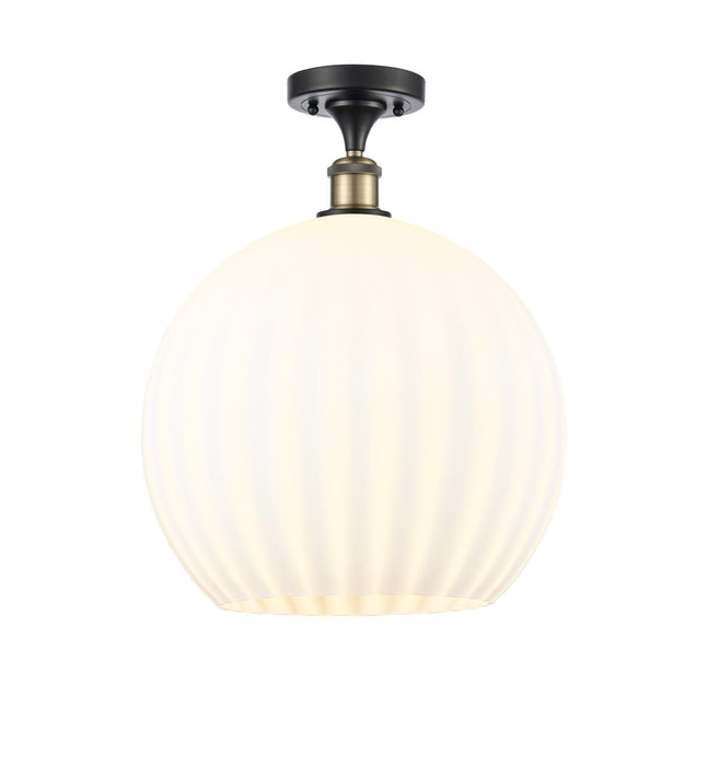 Innovations 516-1C-BAB-G1217-14WV LED Semi-Flush Mount, Black Antique Brass