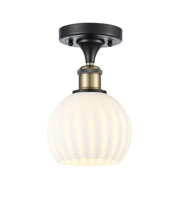 Innovations 516-1C-BAB-G1217-6WV LED Semi-Flush Mount, Black Antique Brass