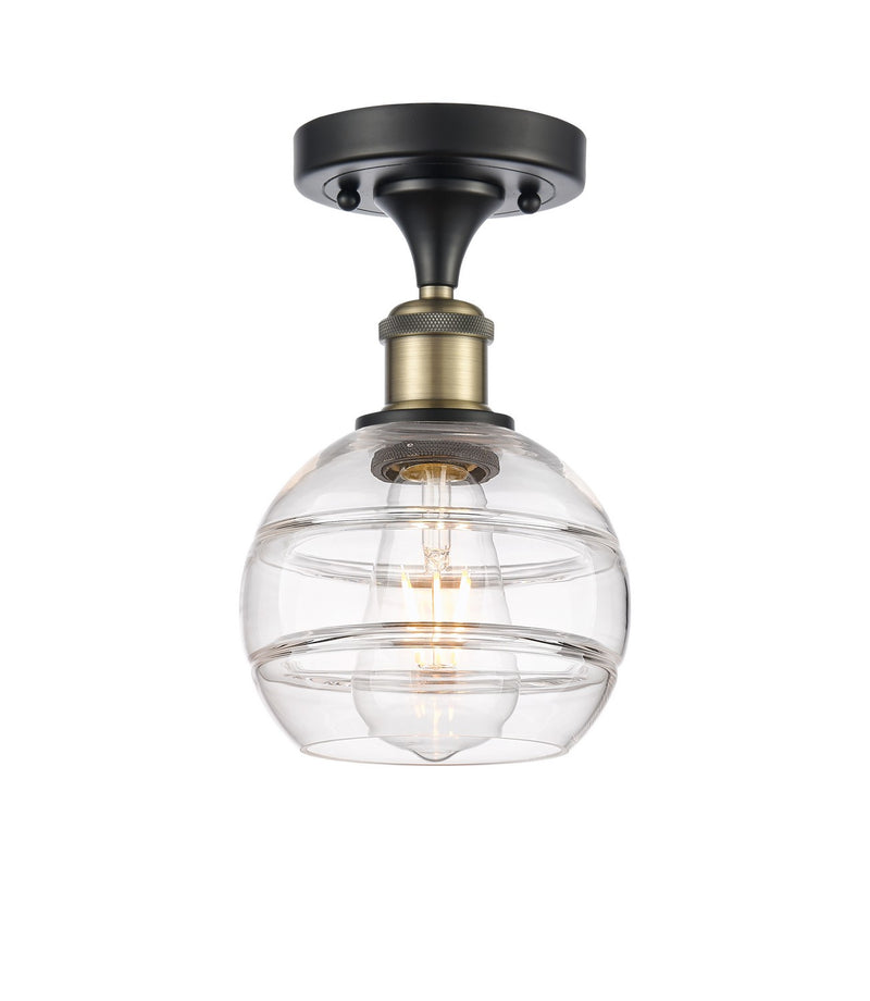 Innovations 516-1C-BAB-G556-6CL One Light Semi-Flush Mount, Black Antique Brass