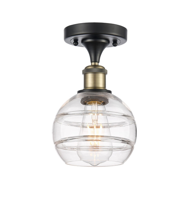 Innovations 516-1C-BAB-G556-6CL One Light Semi-Flush Mount, Black Antique Brass