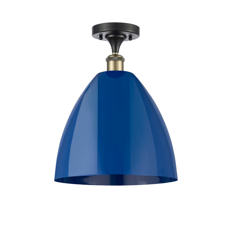 Innovations 516-1C-BAB-MBD-12-BL One Light Semi-Flush Mount, Black Antique Brass
