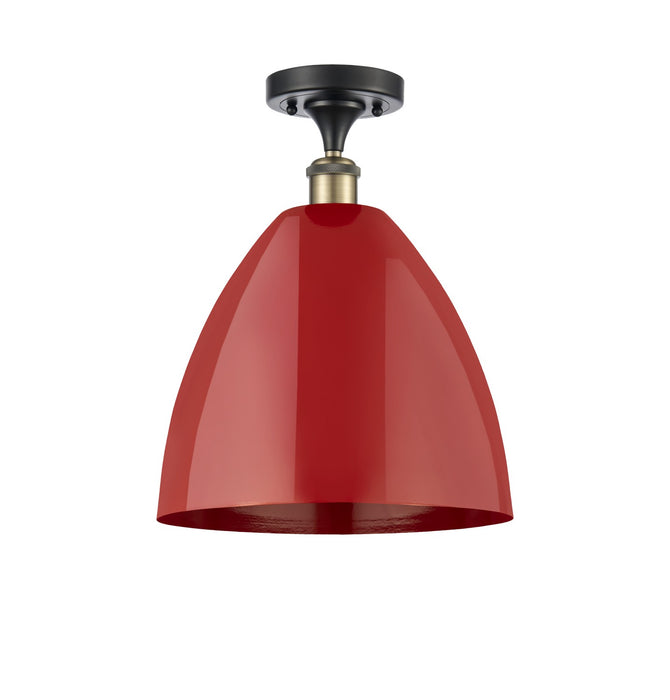 Innovations 516-1C-BAB-MBD-12-RD One Light Semi-Flush Mount, Black Antique Brass