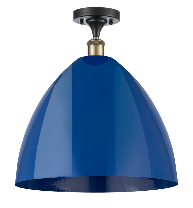 Innovations 516-1C-BAB-MBD-16-BL One Light Semi-Flush Mount, Black Antique Brass