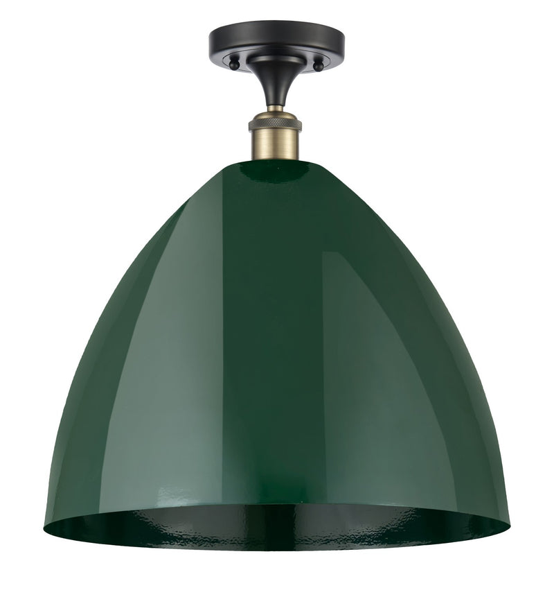 Innovations 516-1C-BAB-MBD-16-GR One Light Semi-Flush Mount, Black Antique Brass