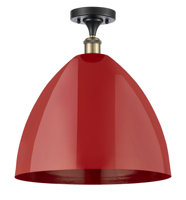 Innovations 516-1C-BAB-MBD-16-RD One Light Semi-Flush Mount, Black Antique Brass