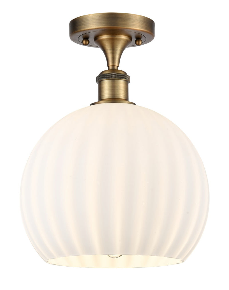 Innovations 516-1C-BB-G1217-10WV LED Semi-Flush Mount, Brushed Brass