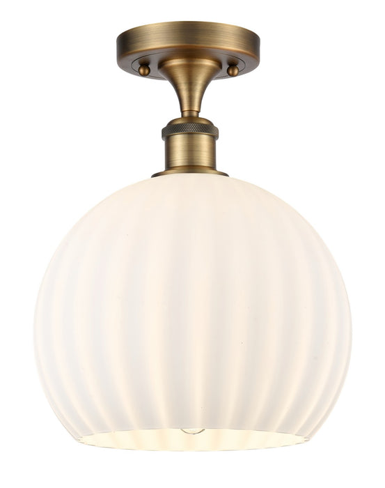 Innovations 516-1C-BB-G1217-10WV LED Semi-Flush Mount, Brushed Brass