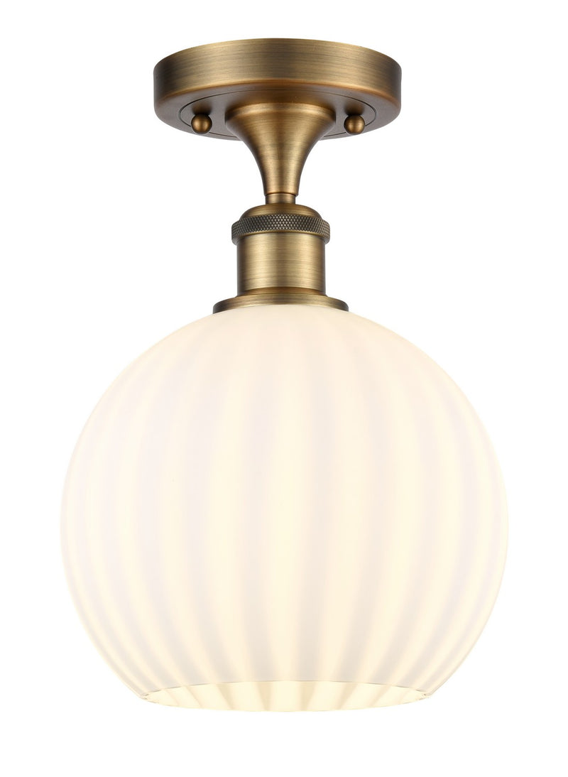 Innovations 516-1C-BB-G1217-8WV LED Semi-Flush Mount, Brushed Brass