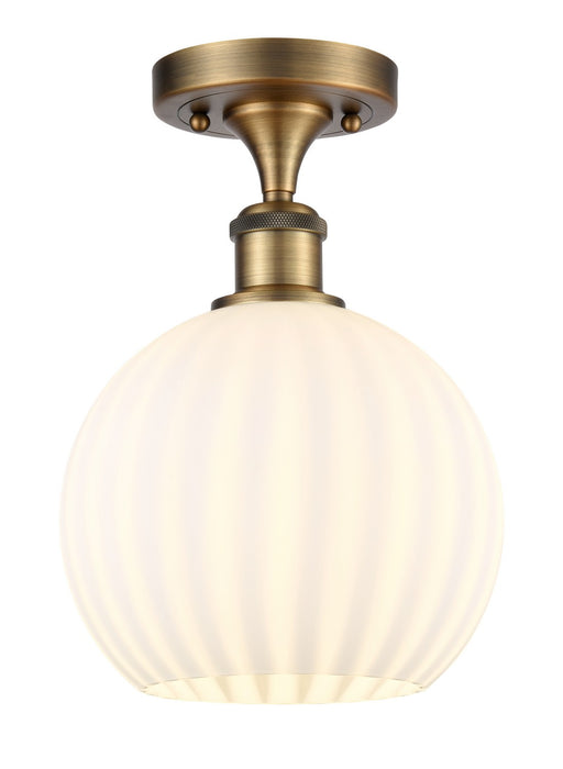 Innovations 516-1C-BB-G1217-8WV LED Semi-Flush Mount, Brushed Brass
