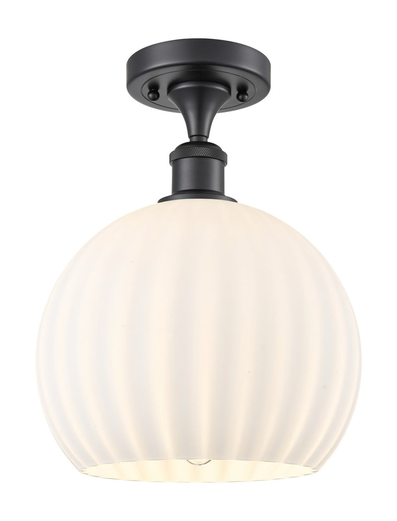 Innovations 516-1C-BK-G1217-10WV LED Semi-Flush Mount, Matte Black