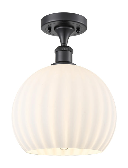 Innovations 516-1C-BK-G1217-10WV LED Semi-Flush Mount, Matte Black