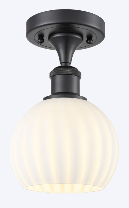 Innovations 516-1C-BK-G1217-6WV LED Semi-Flush Mount, Matte Black