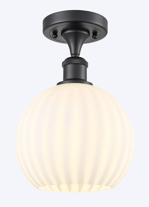 Innovations 516-1C-BK-G1217-8WV LED Semi-Flush Mount, Matte Black