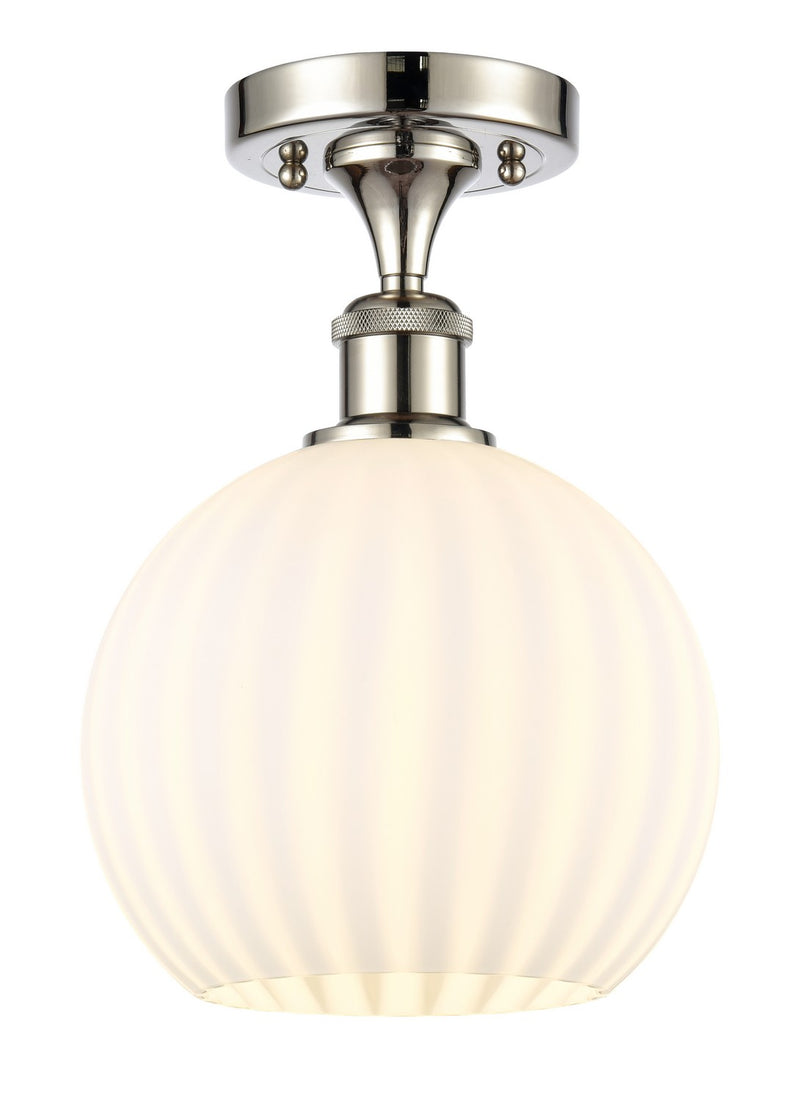 Innovations 516-1C-PN-G1217-8WV LED Semi-Flush Mount, Polished Nickel
