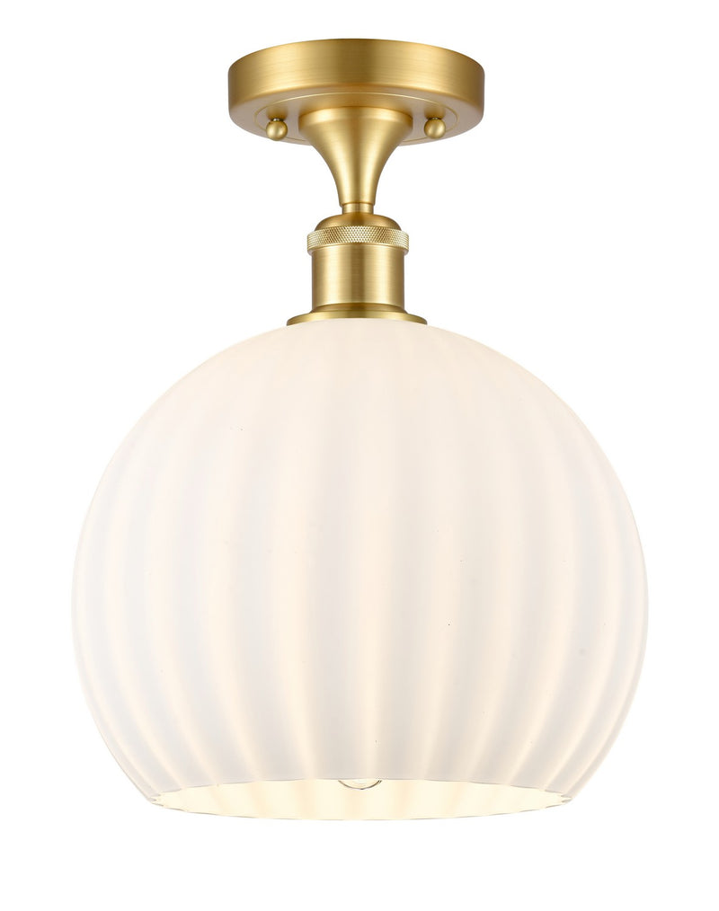 Innovations 516-1C-SG-G1217-10WV LED Semi-Flush Mount, Satin Gold