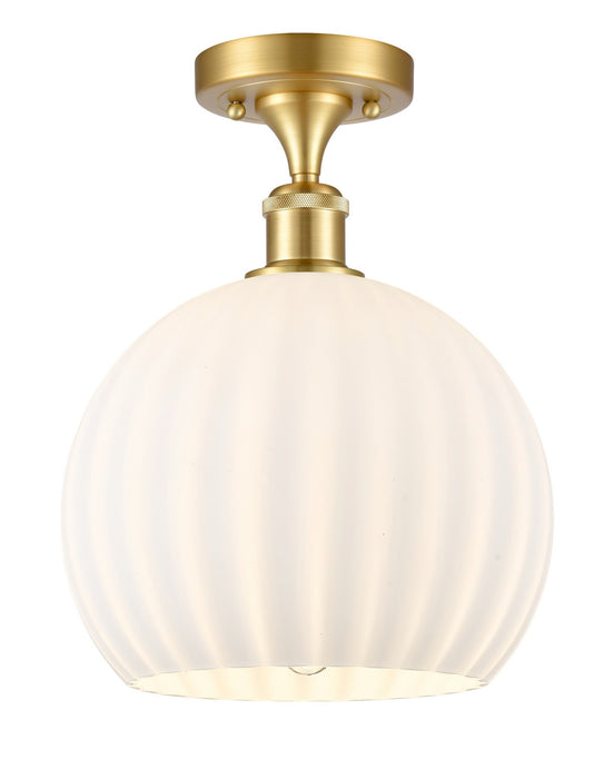 Innovations 516-1C-SG-G1217-10WV LED Semi-Flush Mount, Satin Gold