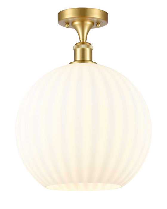 Innovations 516-1C-SG-G1217-12WV LED Semi-Flush Mount, Satin Gold