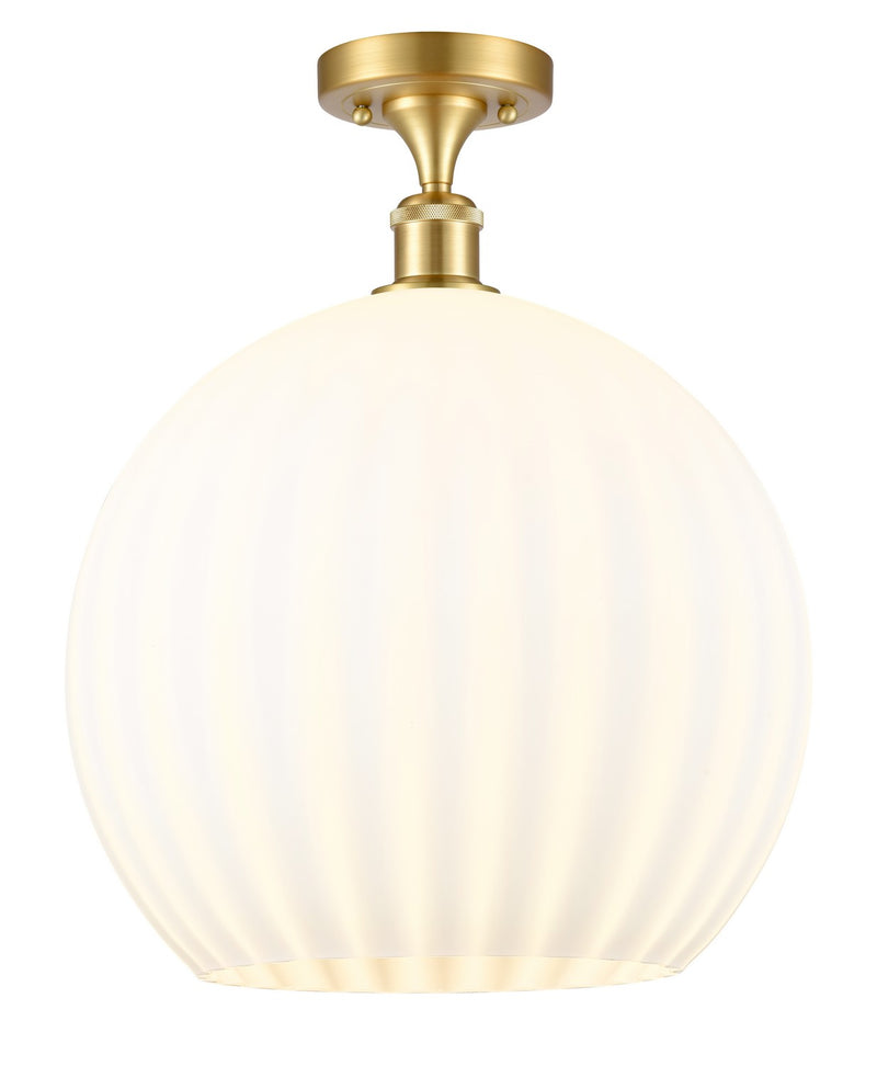 Innovations 516-1C-SG-G1217-14WV LED Semi-Flush Mount, Satin Gold
