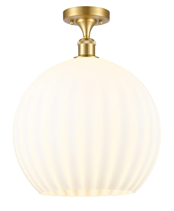 Innovations 516-1C-SG-G1217-14WV LED Semi-Flush Mount, Satin Gold