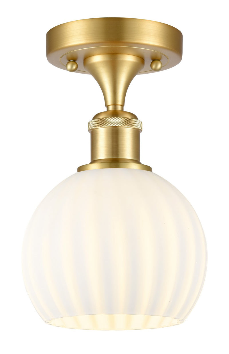 Innovations 516-1C-SG-G1217-6WV LED Semi-Flush Mount, Satin Gold