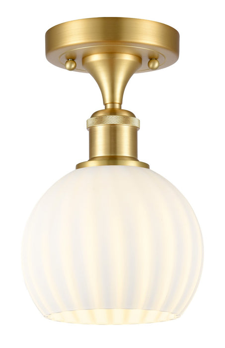 Innovations 516-1C-SG-G1217-6WV LED Semi-Flush Mount, Satin Gold