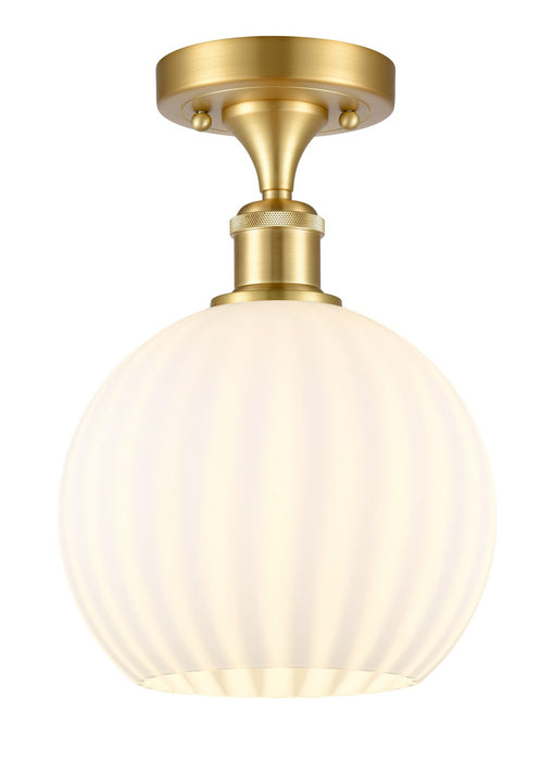 Innovations 516-1C-SG-G1217-8WV LED Semi-Flush Mount, Satin Gold