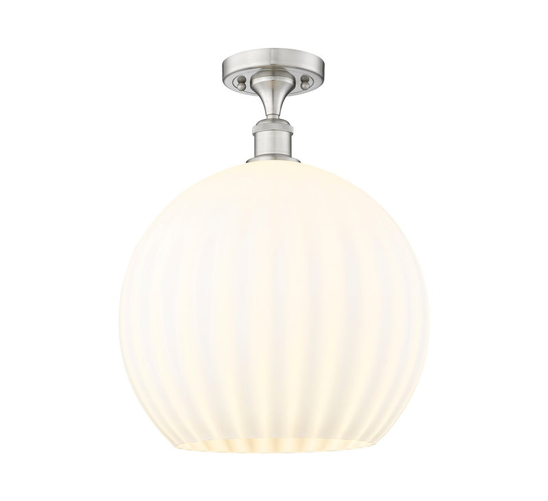 Innovations 516-1C-SN-G1217-14WV LED Semi-Flush Mount, Brushed Satin Nickel