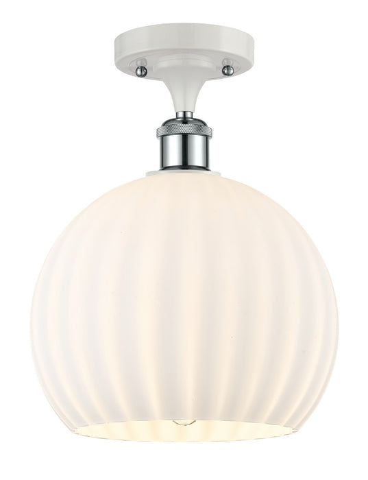 Innovations 516-1C-WPC-G1217-10WV LED Semi-Flush Mount, White Polished Chrome