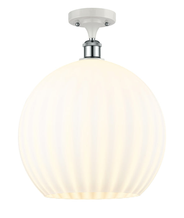 Innovations 516-1C-WPC-G1217-14WV LED Semi-Flush Mount, White Polished Chrome