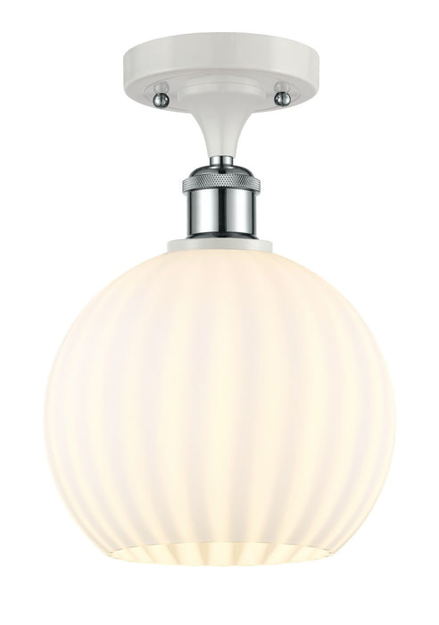 Innovations 516-1C-WPC-G1217-8WV LED Semi-Flush Mount, White Polished Chrome