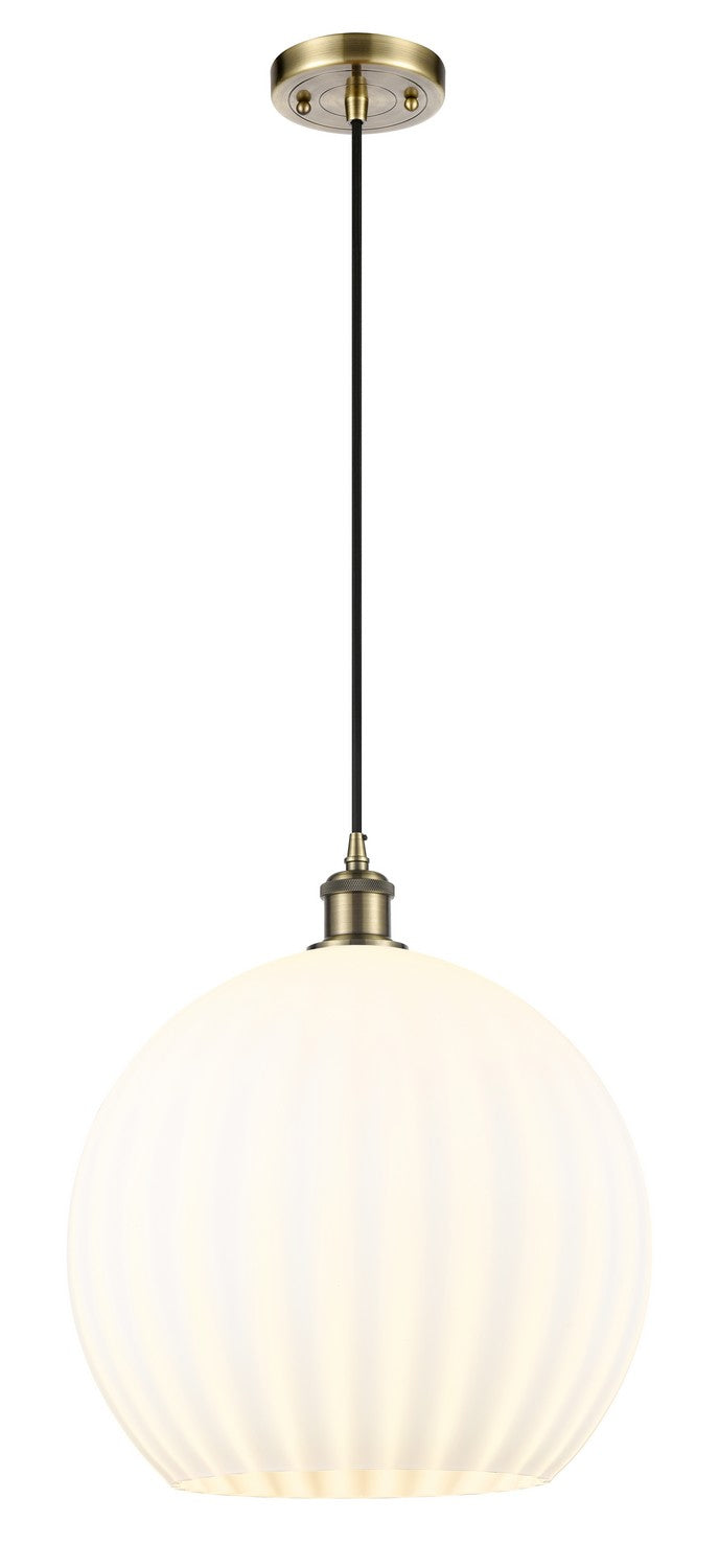 Innovations 516-1P-AB-G1217-14WV LED Pendant, Antique Brass