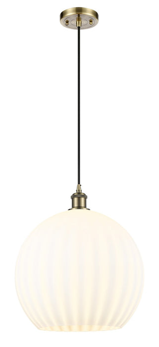 Innovations 516-1P-AB-G1217-14WV LED Pendant, Antique Brass