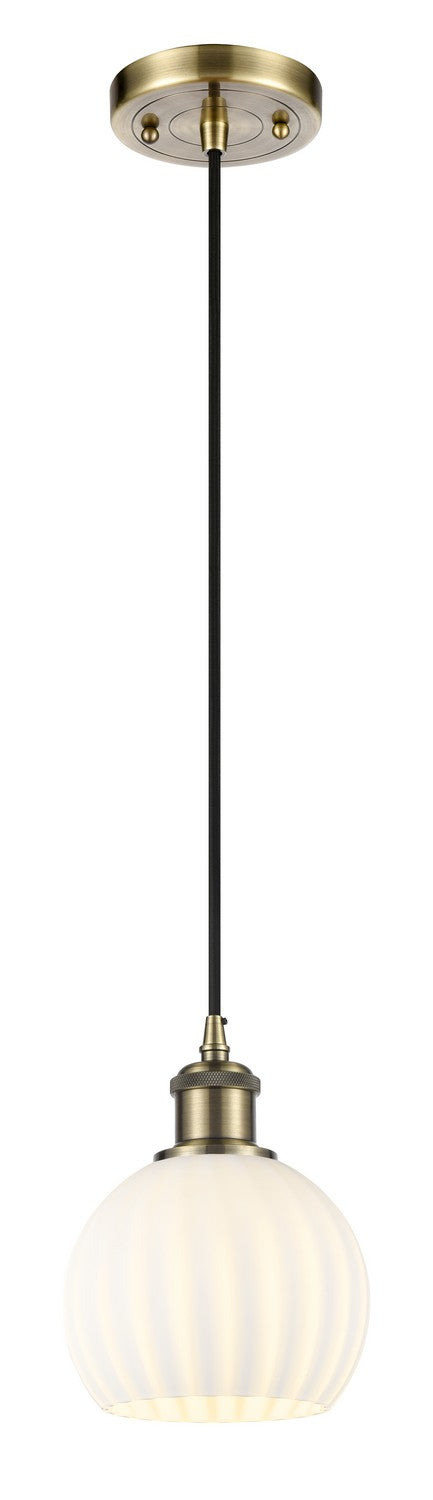 Innovations 516-1P-AB-G1217-6WV LED Mini Pendant, Antique Brass