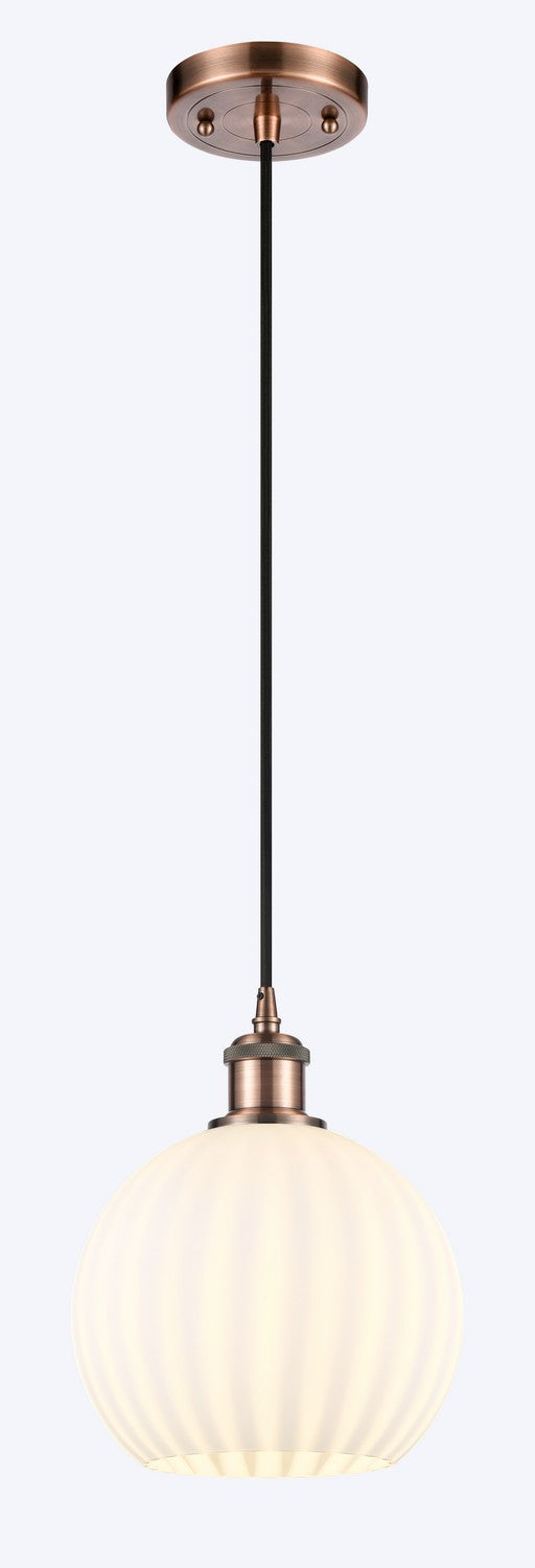 Innovations 516-1P-AC-G1217-8WV LED Mini Pendant, Antique Copper