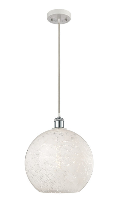 Innovations 516-1P-WPC-G1216-12WM LED Mini Pendant, White Polished Chrome