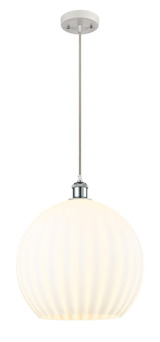 Innovations 516-1P-WPC-G1217-14WV LED Pendant, White Polished Chrome