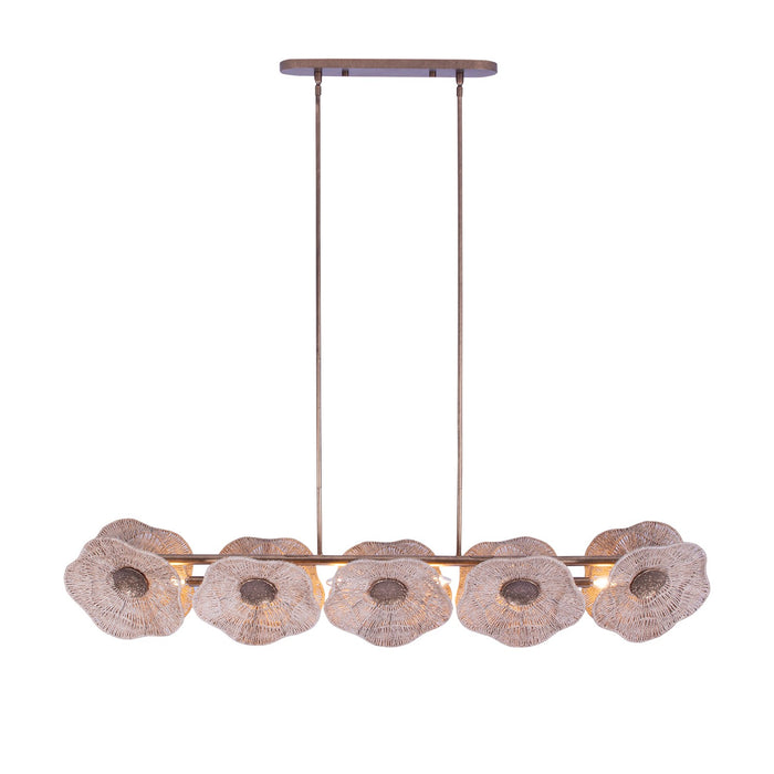 Kalco 522568PAB Five Light Island Pendant, Pearlized Antique Brass