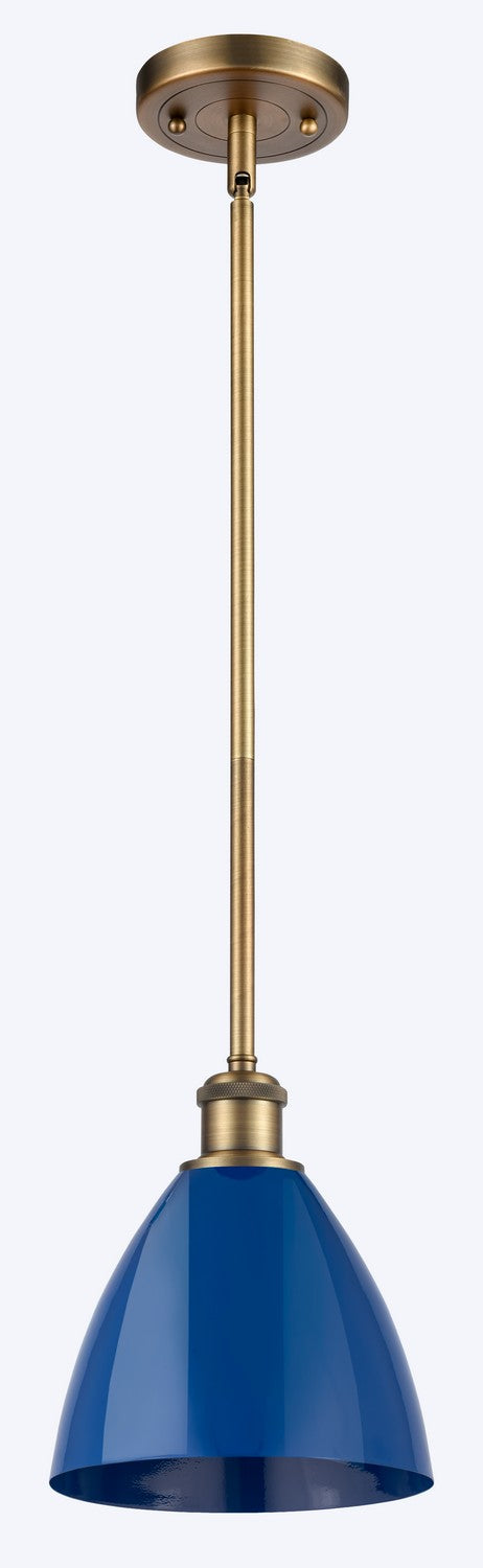 Innovations 516-1S-BB-MBD-75-BL One Light Pendant, Brushed Brass