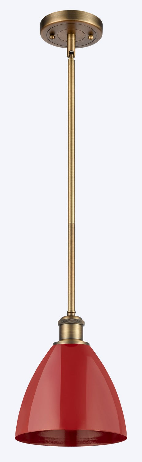 Innovations 516-1S-BB-MBD-75-RD One Light Pendant, Brushed Brass