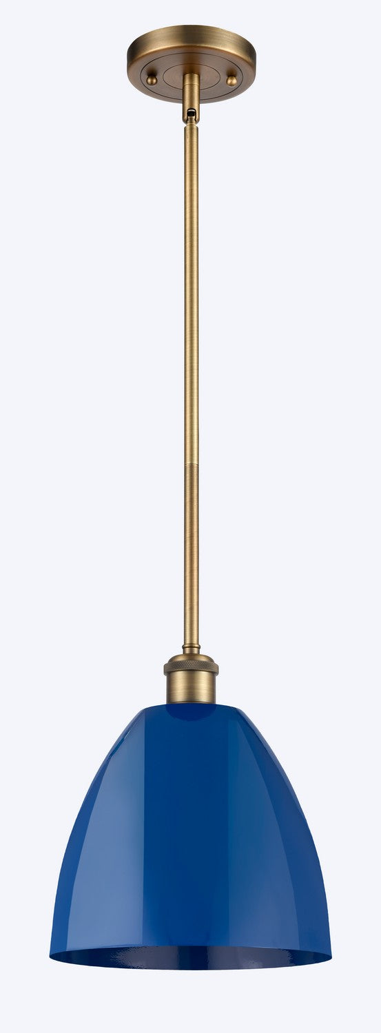 Innovations 516-1S-BB-MBD-9-BL One Light Pendant, Brushed Brass