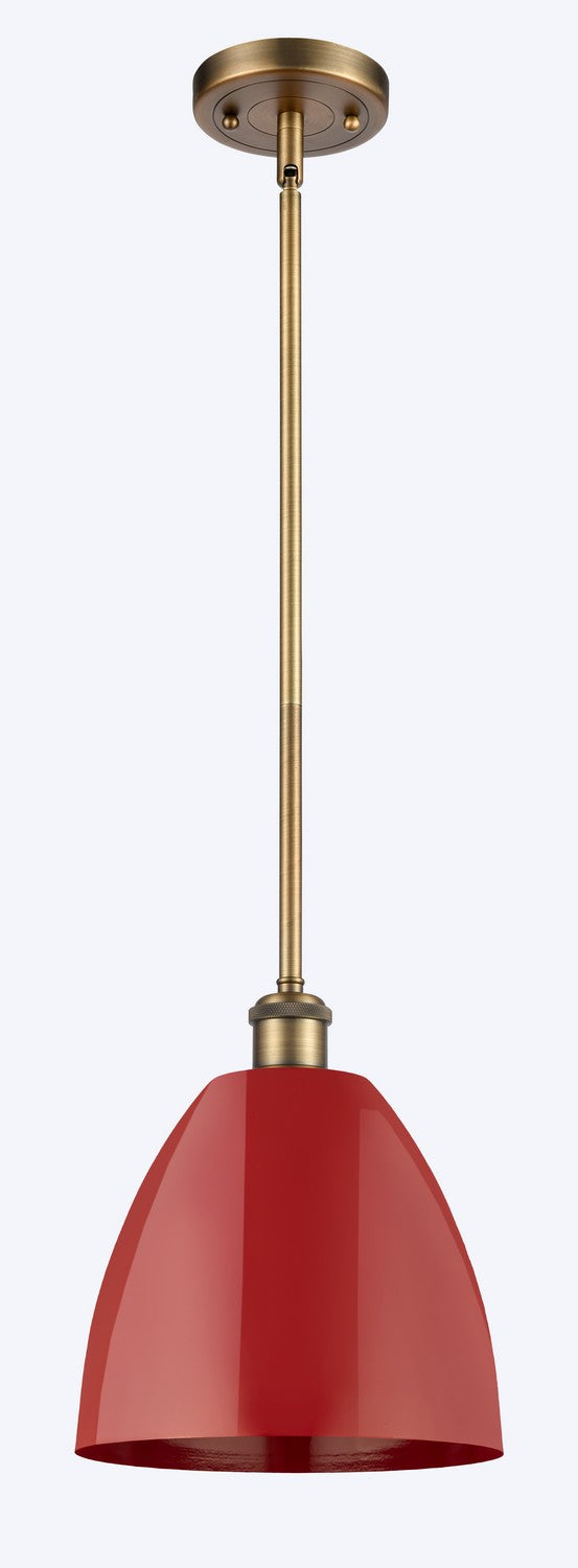 Innovations 516-1S-BB-MBD-9-RD One Light Pendant, Brushed Brass