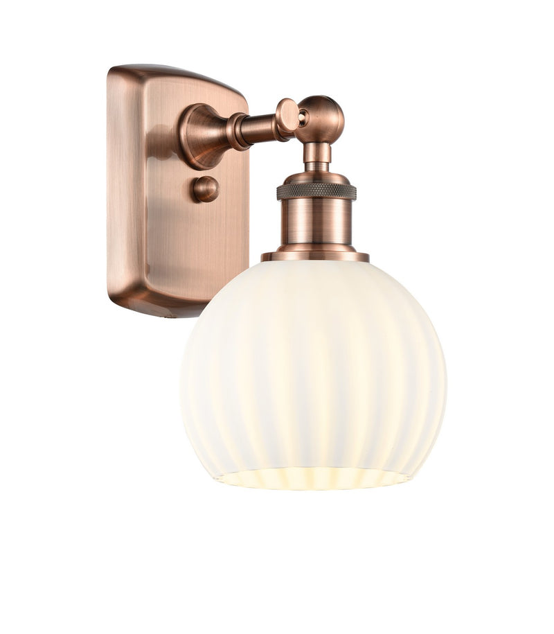 Innovations 516-1W-AC-G1217-6WV LED Wall Sconce, Antique Copper