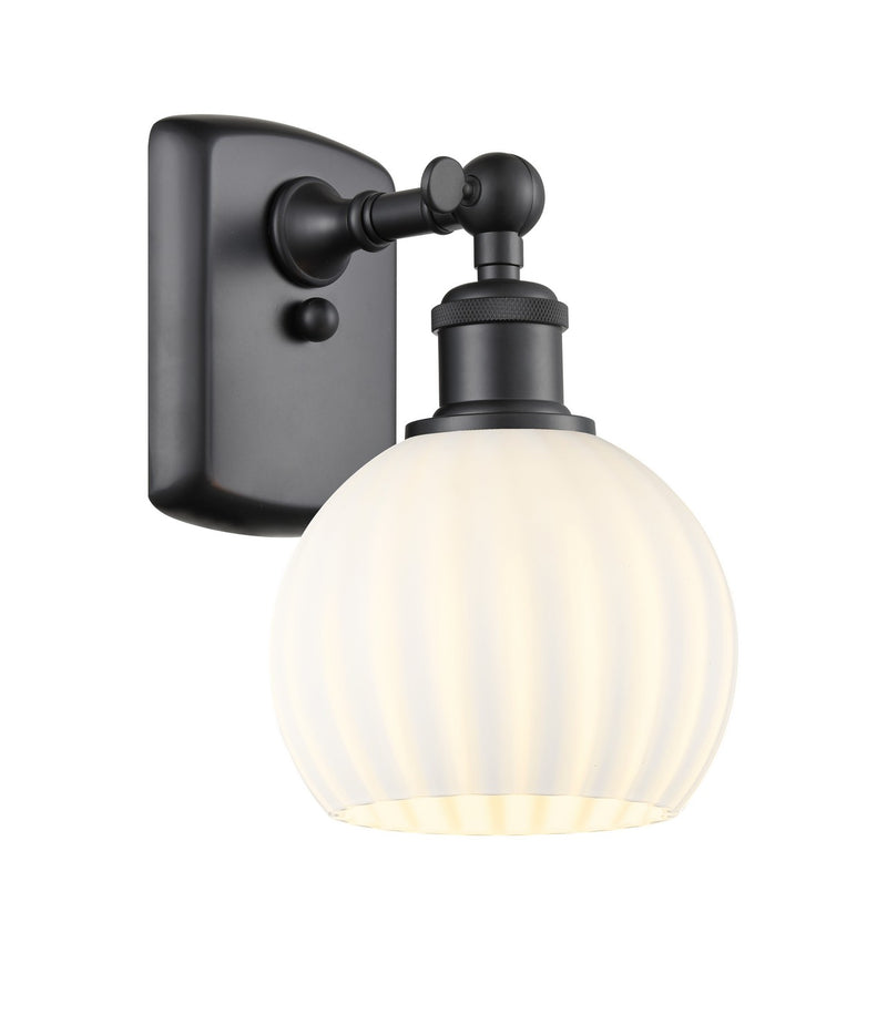 Innovations 516-1W-BK-G1217-6WV LED Wall Sconce, Matte Black